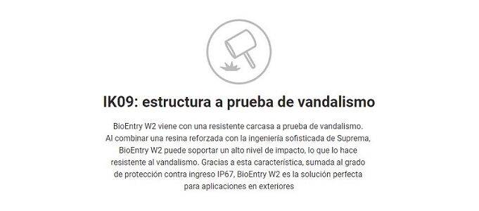 BEW2OAP - BEW2OAP-SUPREMA-BioEntry W2 Lector de Huella para Exterior IP67 / IK09 / Certificado UL /Multiformato (Lector 125 KHz EM / HID Prox 13.56MHz, MIFARE / NFC / DESFire(EV1) / FeliCa / iClass SE) - Relematic.mx