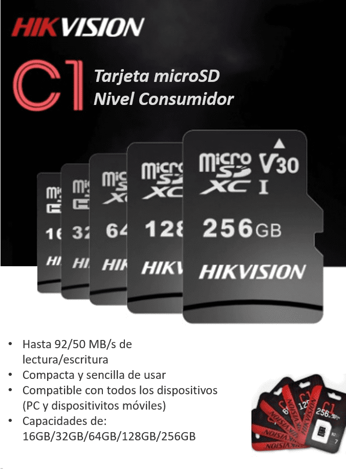 HS-TF-C1/128G - HS-TF-C1/128G-HIKVISION-Memoria microSD para Celular o Tablet / 128 GB / Multipropósito / Clase 10 - Relematic.mx