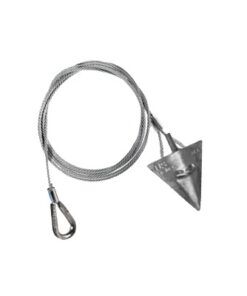 6-60TH - 6-60TH-AMERICAN EARTH ANCHORS-Ancla de 6" en aluminio con cable galvanizado  de 1/4" x 60" de largo con guardacabo (requiere DR6HT O DR5HT). - Relematic.mx - 660TH