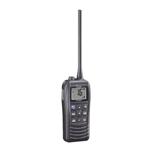 IC-M37 - IC-M37-ICOM-Radio VHF Portátil, Botones Grandes y Diseño Fácil de Agarrar, 6 W, Duración de 12 Horas con Batería BP-296, Guarda los Ultimos 5 Canales Usados, Fácil para hacer Llamadas Repetitivas, Flotante con Luz LED - Relematic.mx - ICM37-h