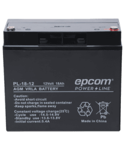 PL-18-12 - PL-18-12-EPCOM POWERLINE-Batería 12 Vcc / 18 Ah / UL / Tecnología AGM-VRLA / Para uso en equipo electrónico Alarmas de intrusión / Incendio/ Control de acceso / Video Vigilancia / Terminales de tornillo M5 ( HEX ) / Cargador recomendado CHR-80. - Relematic.mx - PL1812-p