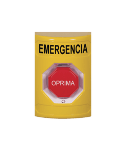 SS-2209EM-ES - SS2209EM-ES-STI-Botón de Emergencia en Español, Color Amarillo, Acción Mantenida, Girar para Restablecer y LED Multicolor - Relematic.mx - SS2209EMES-p