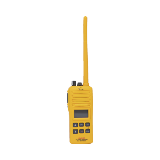 IC-GM1600E-ICOM-Radio Portátil Marino, 2W, cumple con las regulaciones GMDSS, Tx:156.025-157.425MHz, Rx:156.050-163.275MHz, sumergible IPX7 incluye: antena, batería, cargador y clip - Relematic.mx - ICGM1600E-l