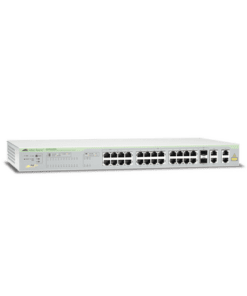 AT-FS750-28PS-10-ALLIED TELESIS-WebSmart Switch, 24 puertos PoE+ 10/100 Mbps + 2 puertos 10/100/1000 Mbps + 2 SFP Gigabit Combo, 193 W