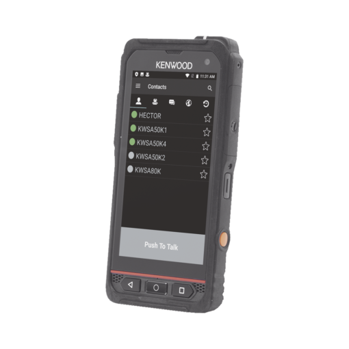 KWSA-80K-KENWOOD-Smartphone con PTT, Pantalla Touch, 3G/4G/LTE, WiFi, GPS, Bluetooth, IP69, Gorilla Glass 3, Intrínseco