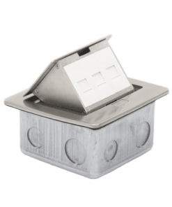 TH-MC-PD-THORSMAN-Mini caja de piso rectangular para datos y conectores tipo Keystone, Color y material en acero inoxidable (3 puertos) (11000-21202)