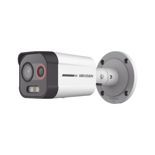 DS-2TD2608-2/QA-HIKVISION-Bala IP Dual / Térmica 2.6 mm (96 x 72) / Óptico 6 mm (4 Megapixel) / Detección de Intrusión por VCA 30 mts /30 mts Luz Blanca / Exterior IP67 / PoE / Sirena y Luz Intermitente Integrada / Micro SD / ColorVu y ACUSENSE 