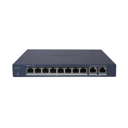 DS-3E1510P-EI/M-HIKVISION-Switch Gigabit PoE+ / Administrable / 8 Puertos 1000 Mbps PoE+ / 2 Puertos 1000 Mbps de Uplink / Configuración Remota desde Hik-PartnerPro / Modo Extendido hasta 300 Metros / 60 W 