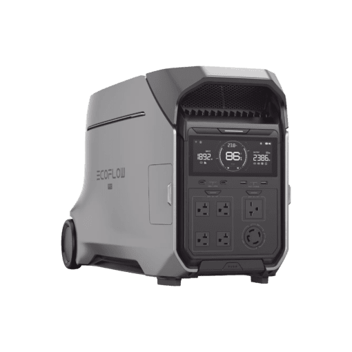 EFD521-ECOFLOW-Estación de Energía Portátil DELTA PRO 4096Wh Litio LFP / 5 AC 4000W (8000W Pico) / 2 USB-C 100W / Capacidad para Aumentar Respaldo / Cargador de Coche 10A a 12.6V / Conectividad WiFi y Bluetooth (App) / Carga Solar 2600W Max. (2 Puer