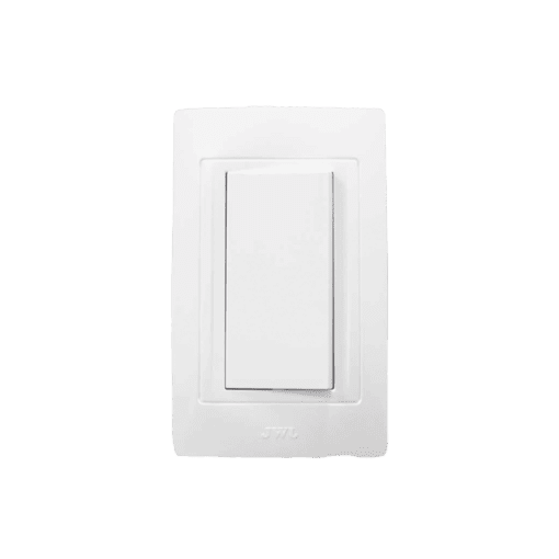 JTL-C7302-JWJ-Placa con Interruptor Escalera 10 A/ 127 V CA ~ 60 Hz /  3 Módulos / Color Blanco.