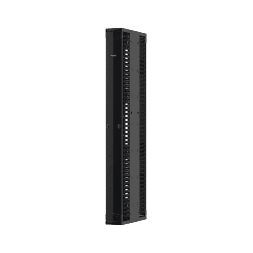 PE2VD12-PANDUIT-Organizador Vertical PatchRunner™ Mejorado, Doble (Frontal y Posterior), Para Rack Abierto de 45 Unidades, 12in de Ancho, Color Negro